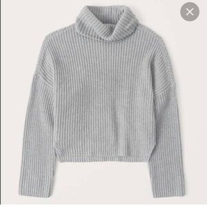 Abercrombie & Fitch Light Blue Ribbed Turtleneck Sweater